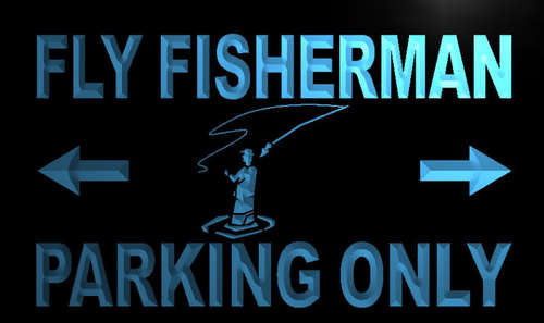Fly Fisherman Parking Only Neon Light Sign